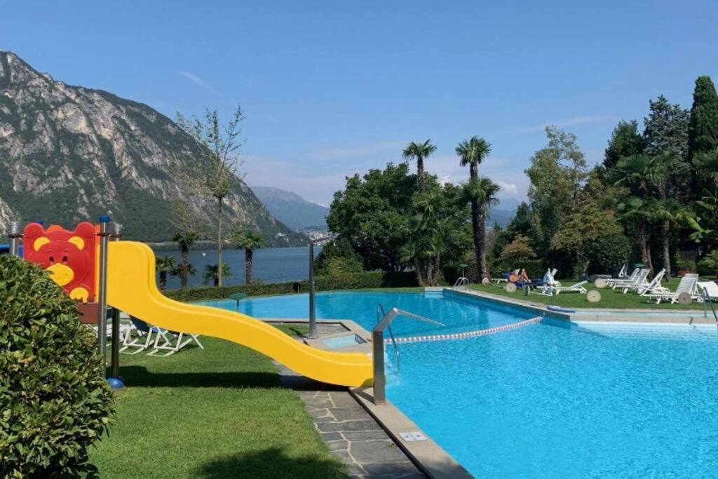 Luganersee, Pool, Strand, Parkplatz, Suite Bissone Luaran gambar